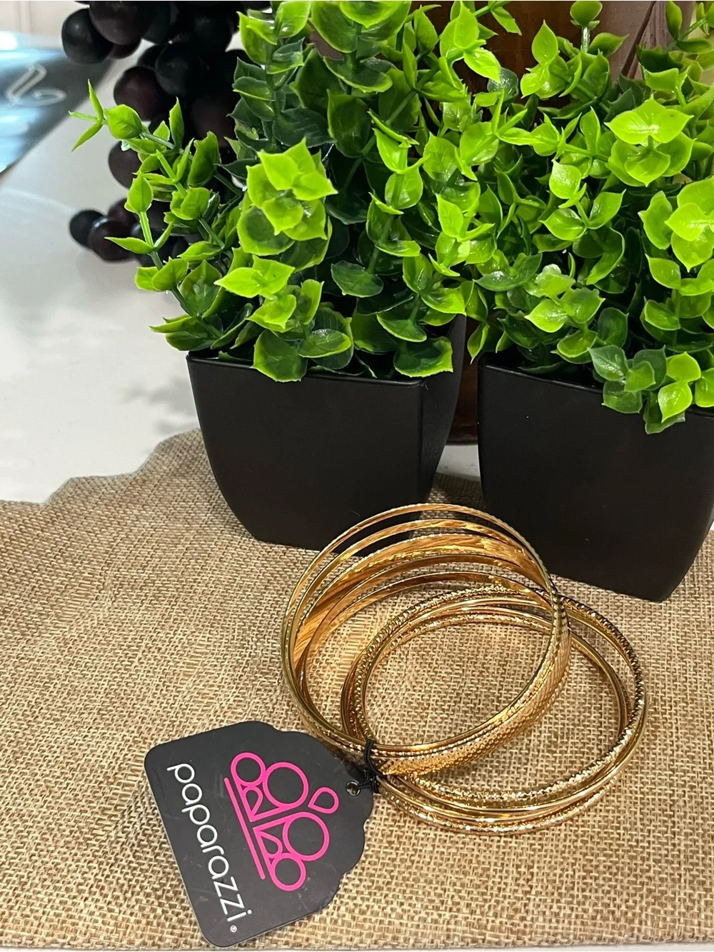 paparazzi Gold Textured Stackable Bangle Bracelet Set